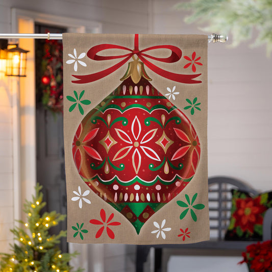 Vivid Christmas Ornament Burlap House Flag