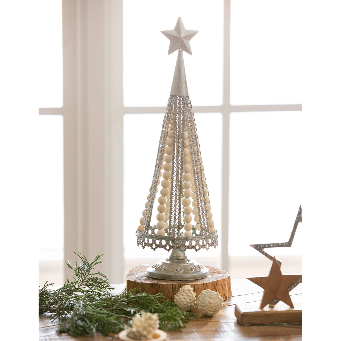 Metal Tree with Beads Table Décor