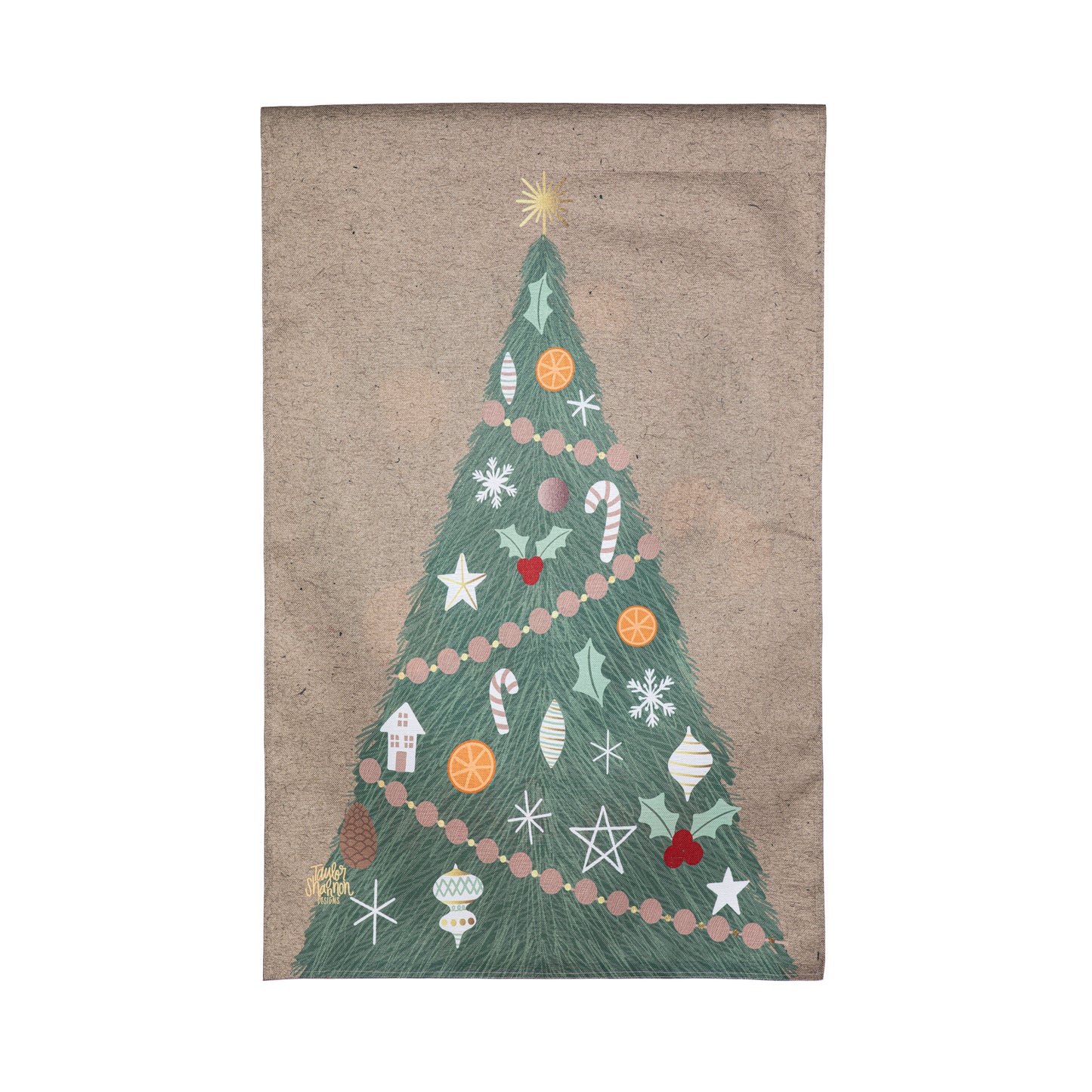 Holiday Wreath Reversible Burlap House Flag