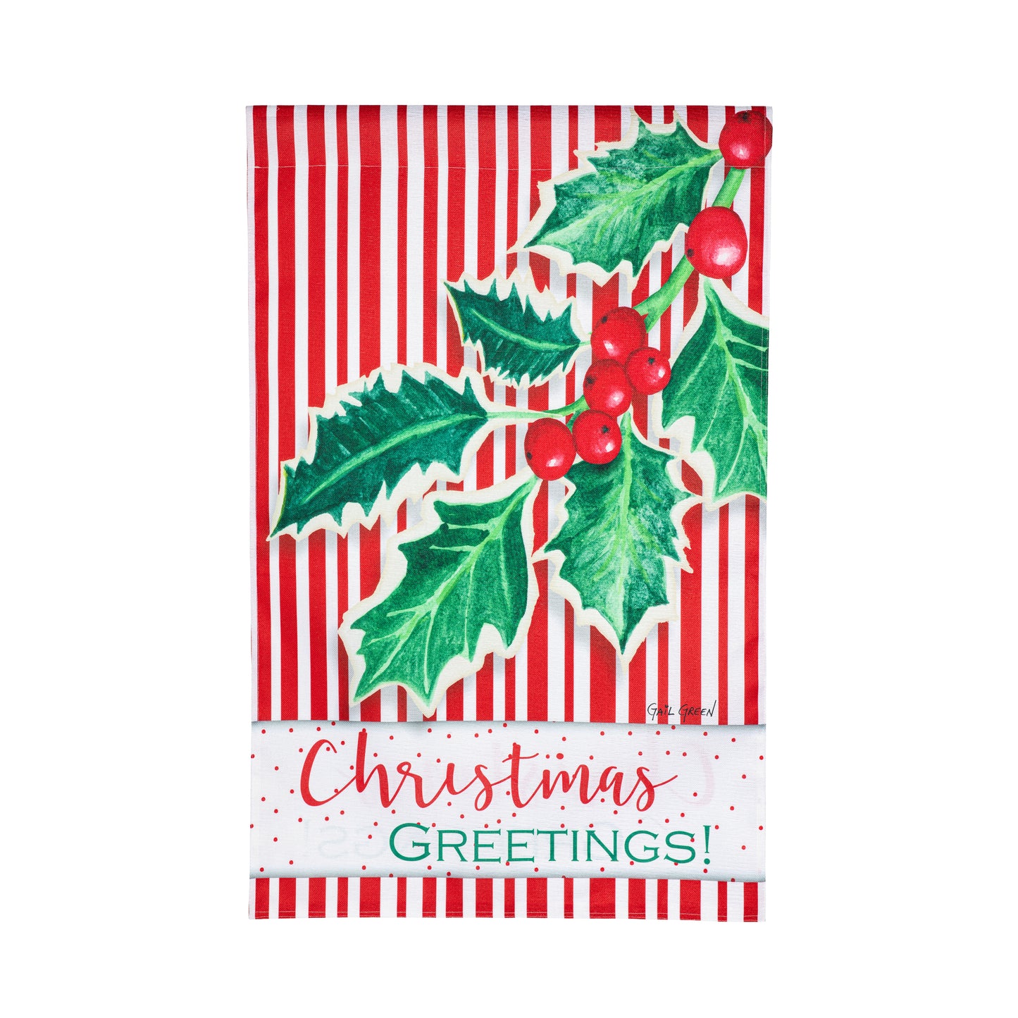 Christmas Greetings Burlap House Flag