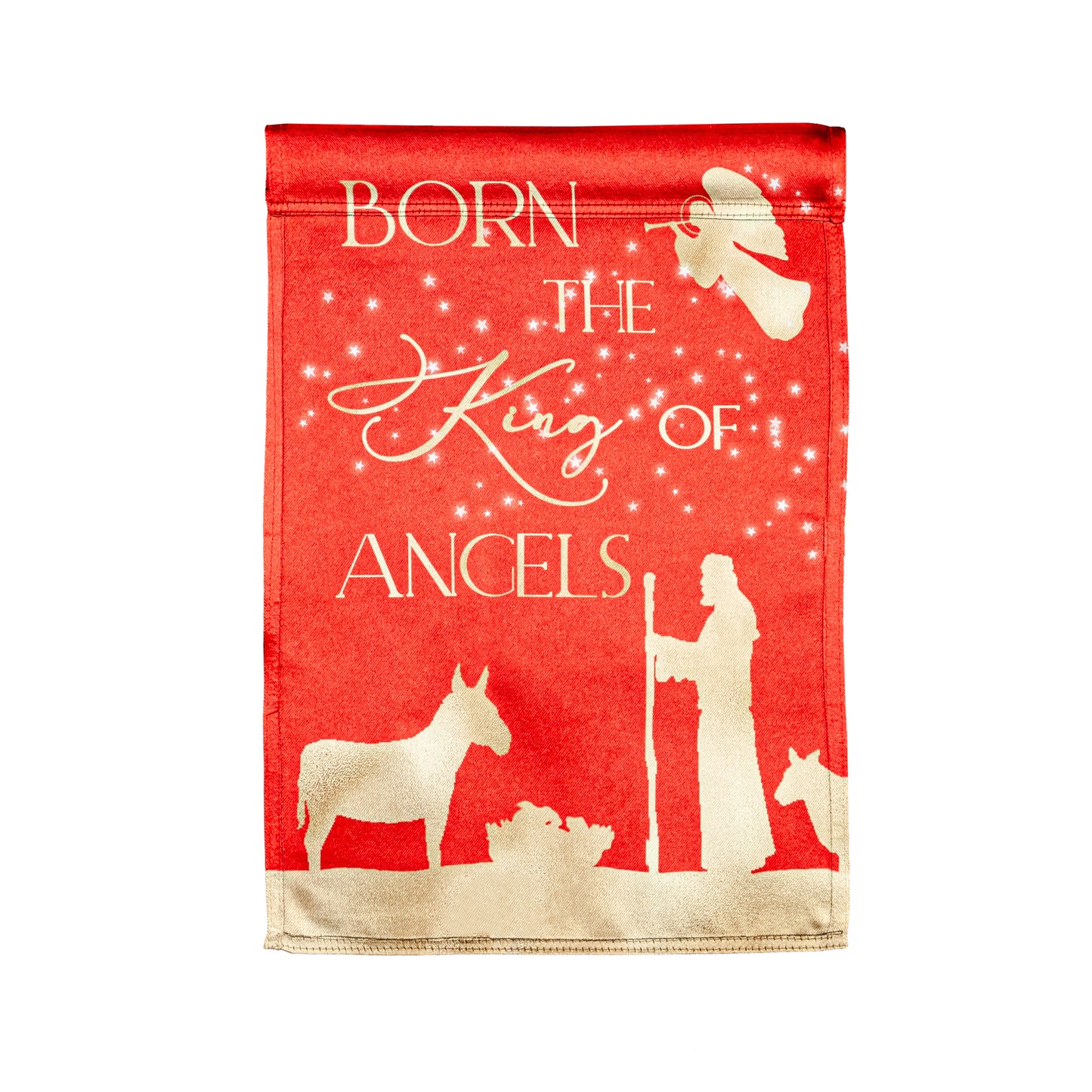 Red and Gold Christmas Night Lustre Reversible House Flag