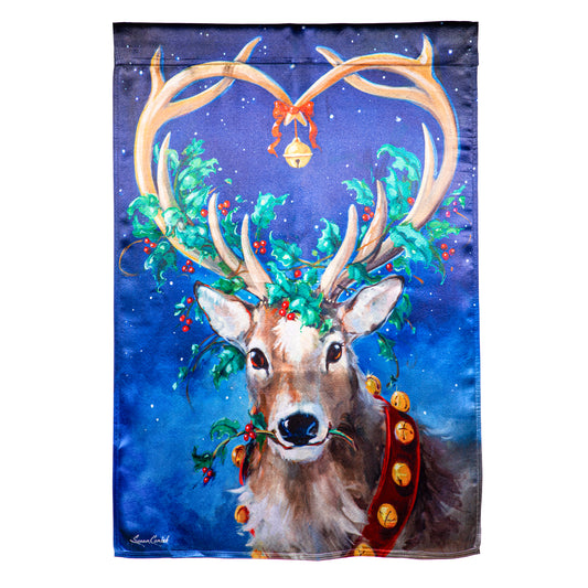 Santa's Reindeer Lustre House Flag