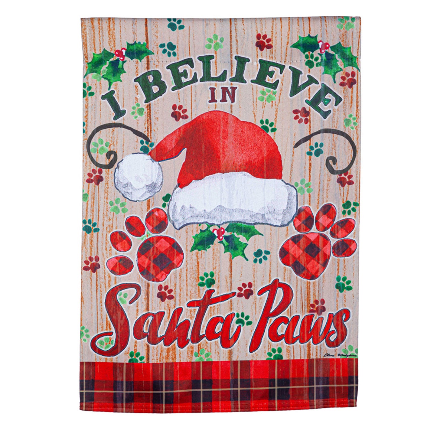 Santa Paws Suede House Flag