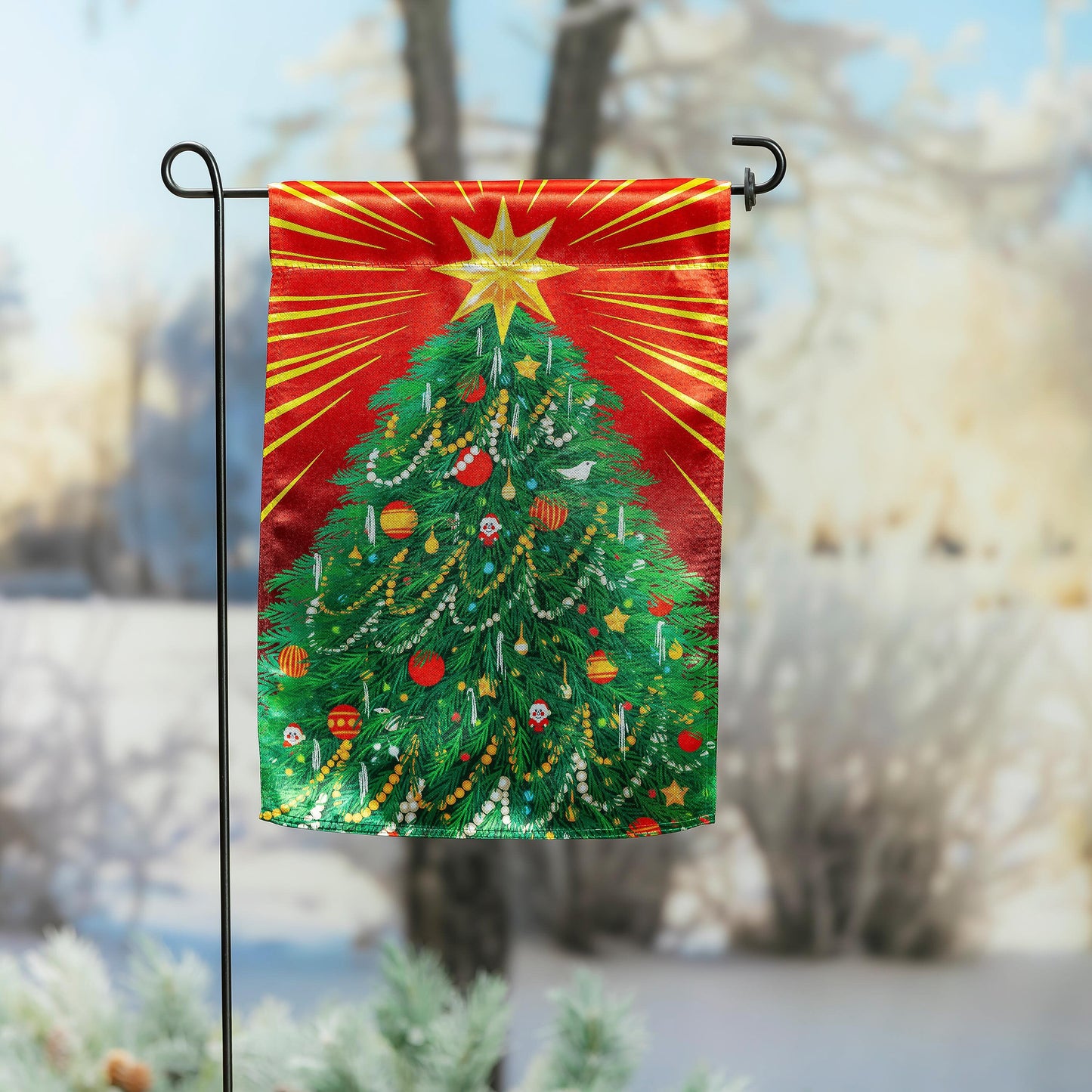 Classic Christmas Tree Lustre Garden Flag