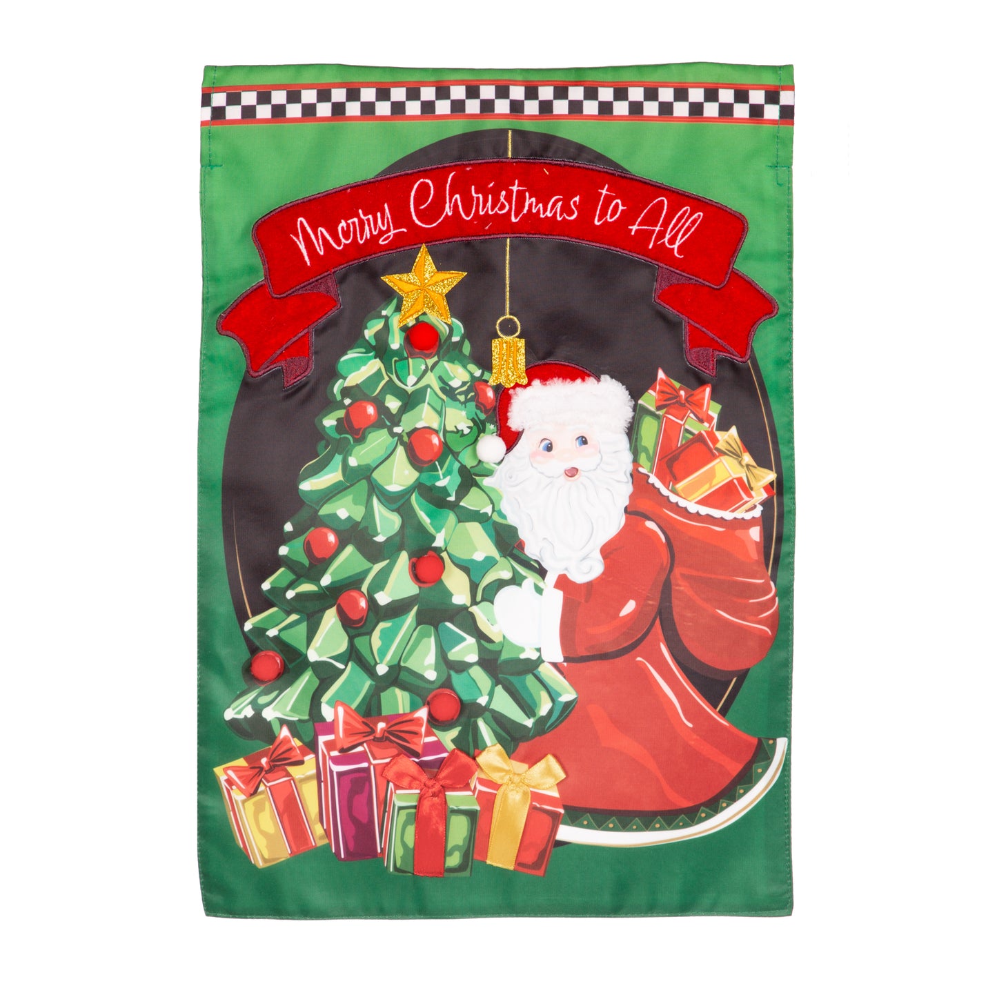 Jingle Bell Square Applique House Flag