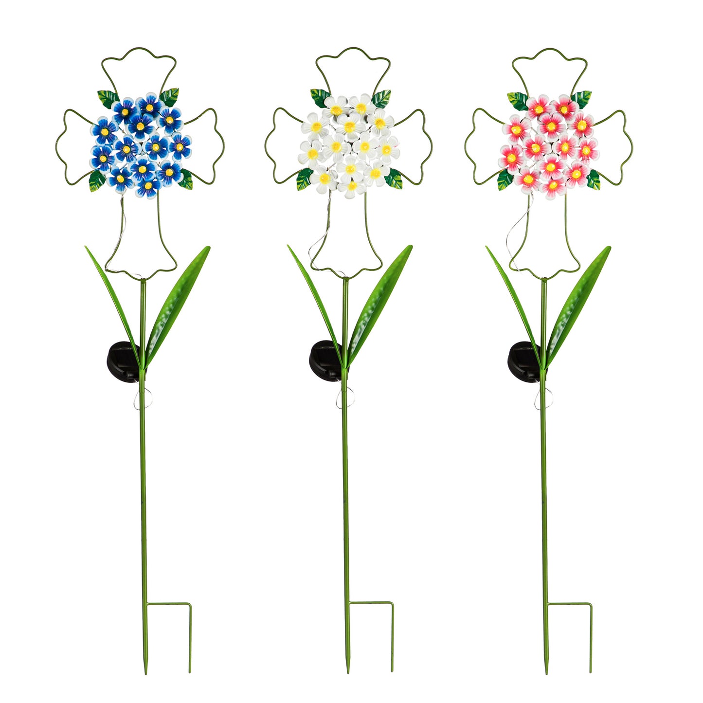 36" Solar Floral Memorial Garden Stake