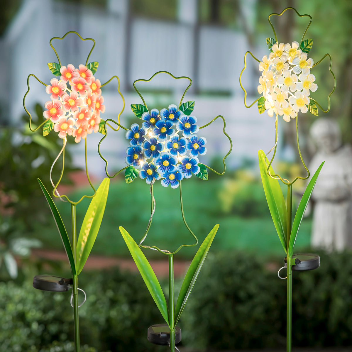 36" Solar Floral Memorial Garden Stake