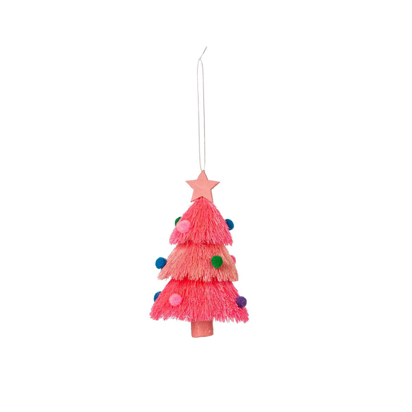 Christmas Tree Fringed Ornament, 5.5"H, 3 Assorted