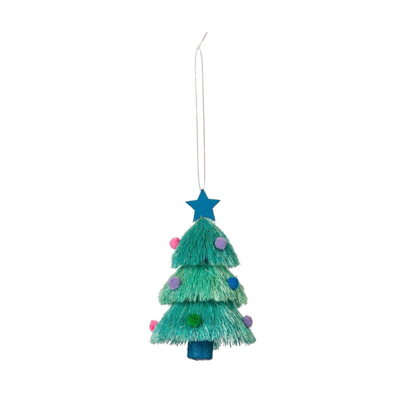 Christmas Tree Fringed Ornament, 5.5"H, 3 Assorted