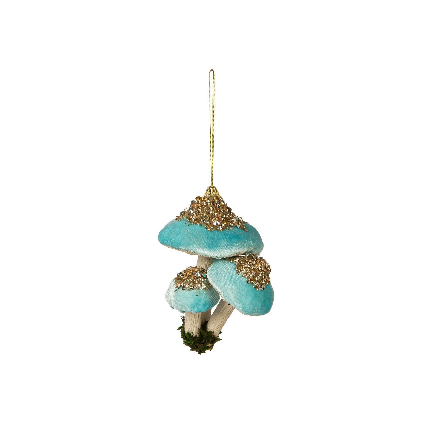 Christmas Mushroom with Glitter Ornament Set, 3.5"H, 3 Assorted