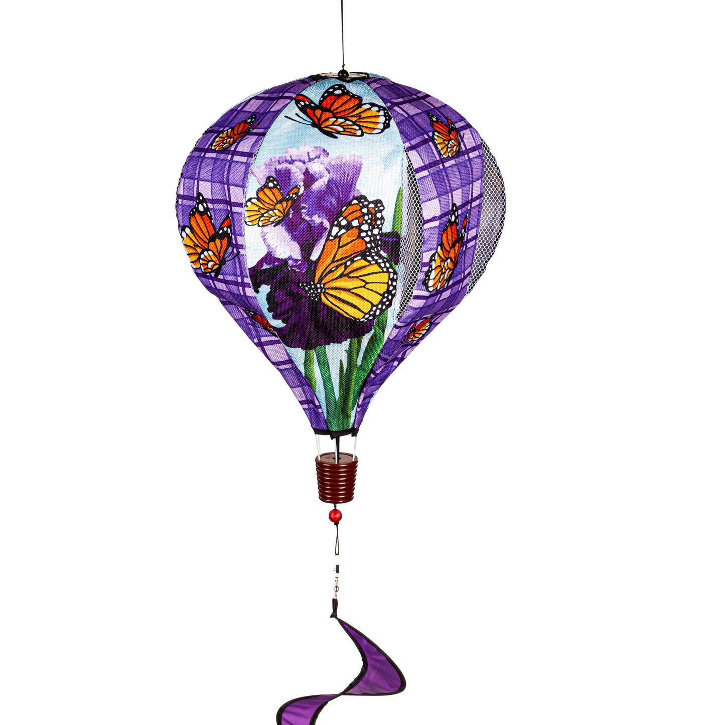 Iris Butterflies Burlap Balloon Spinner