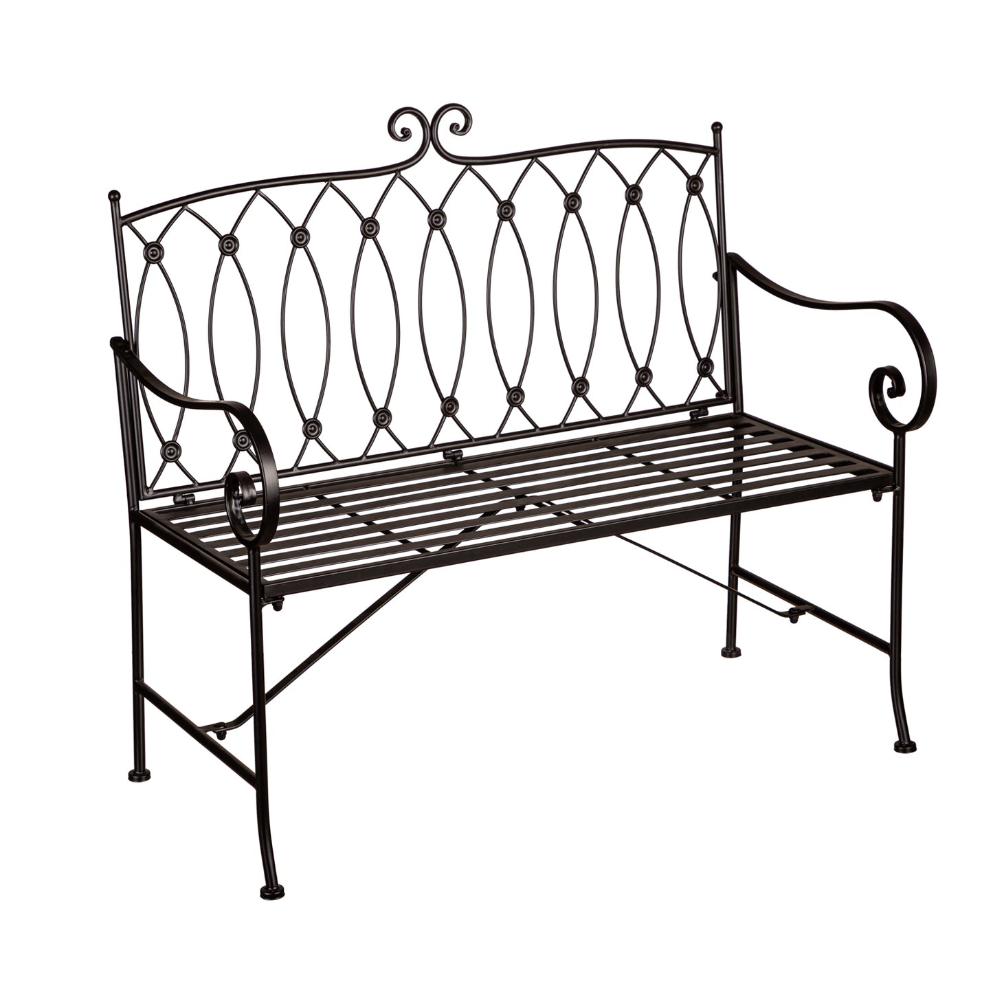 Yorktown Black Metal Garden Bench