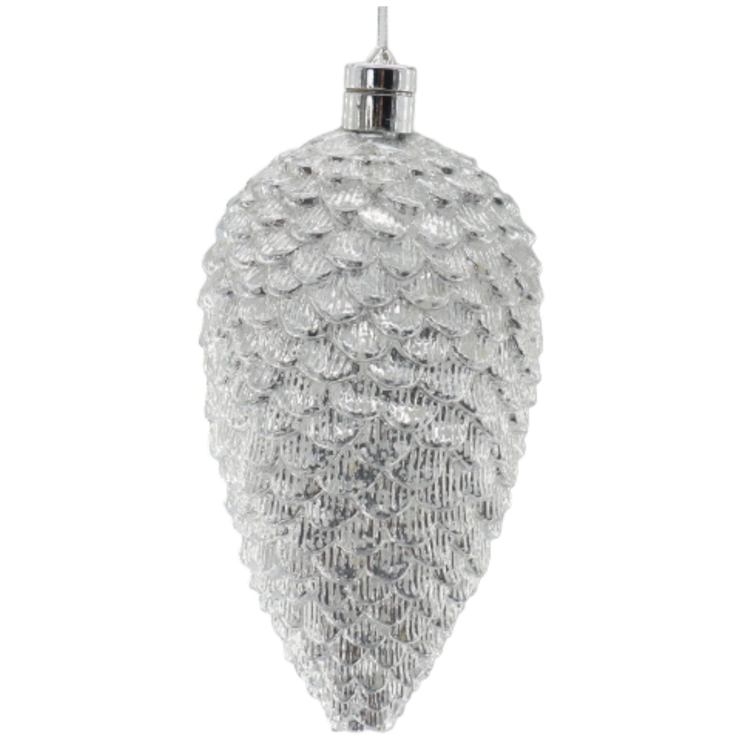 LED Silver Pinecone Ornament