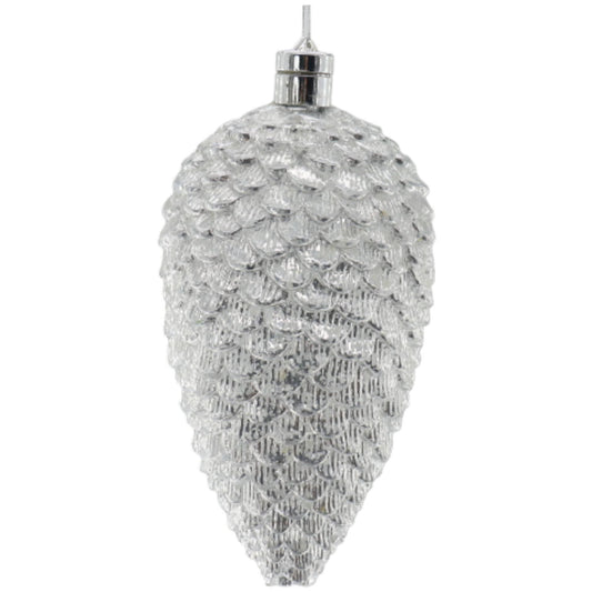 LED Silver Pinecone Ornament