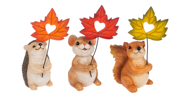 Fall Friends Figurine With Leaf