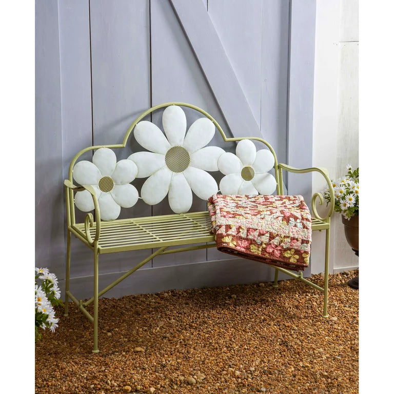 Metal Floral Garden Bench