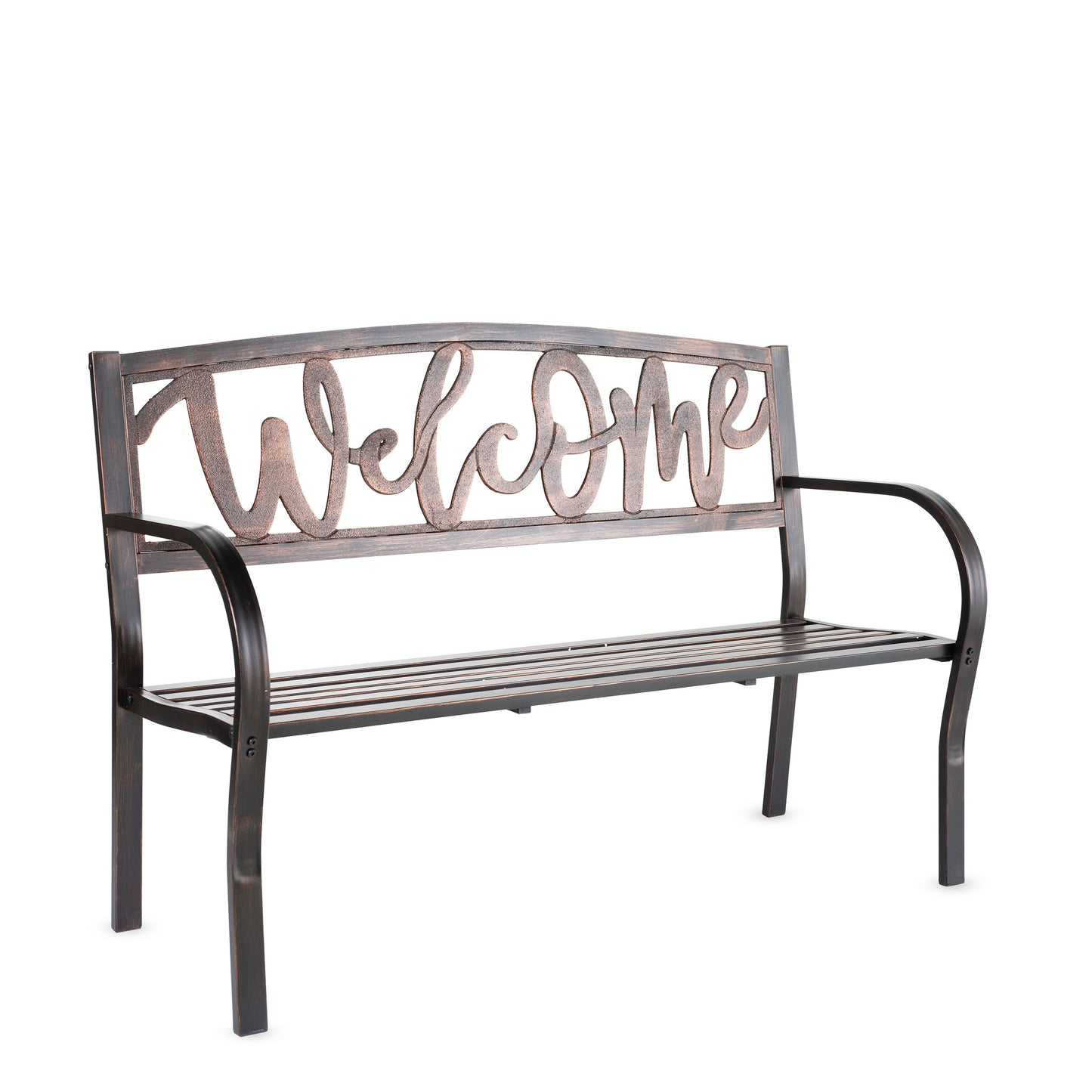 Garden Metal Bench, Welcome