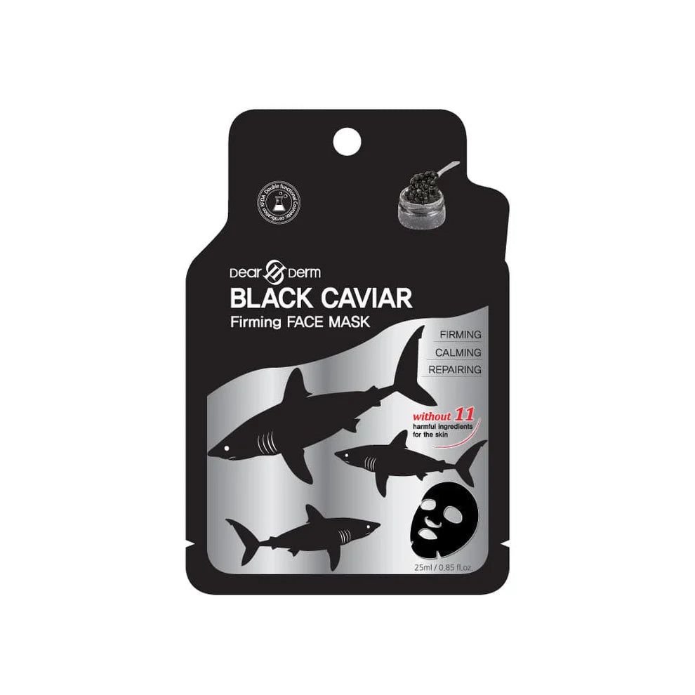 DEARDERM Black Sheet Face Masks - Black Caviar