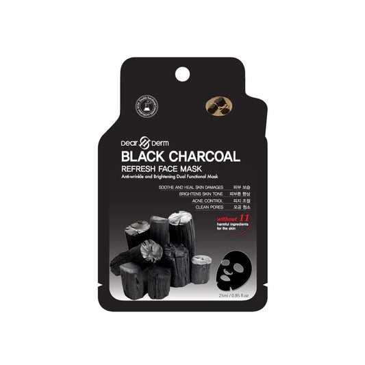 DEARDERM Black Sheet Face Masks - Black Charcoal