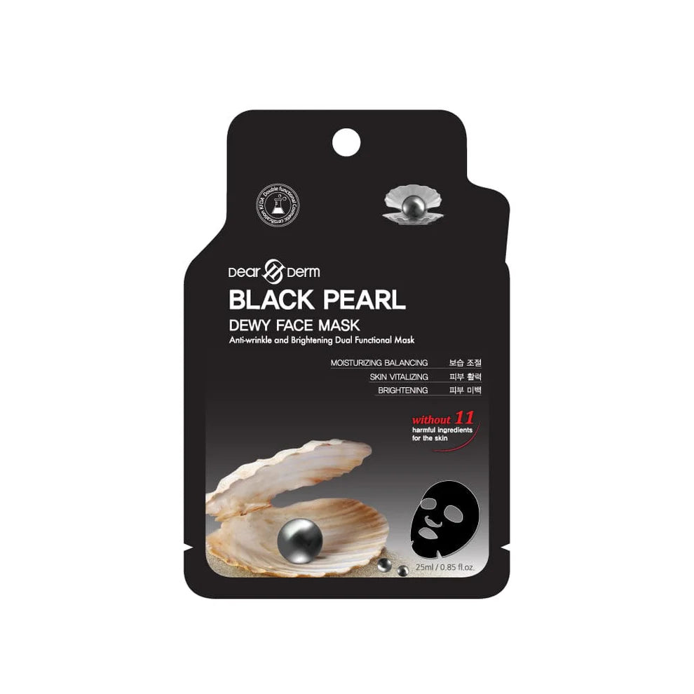 DEARDERM Black Sheet Face Masks - Black Pearl