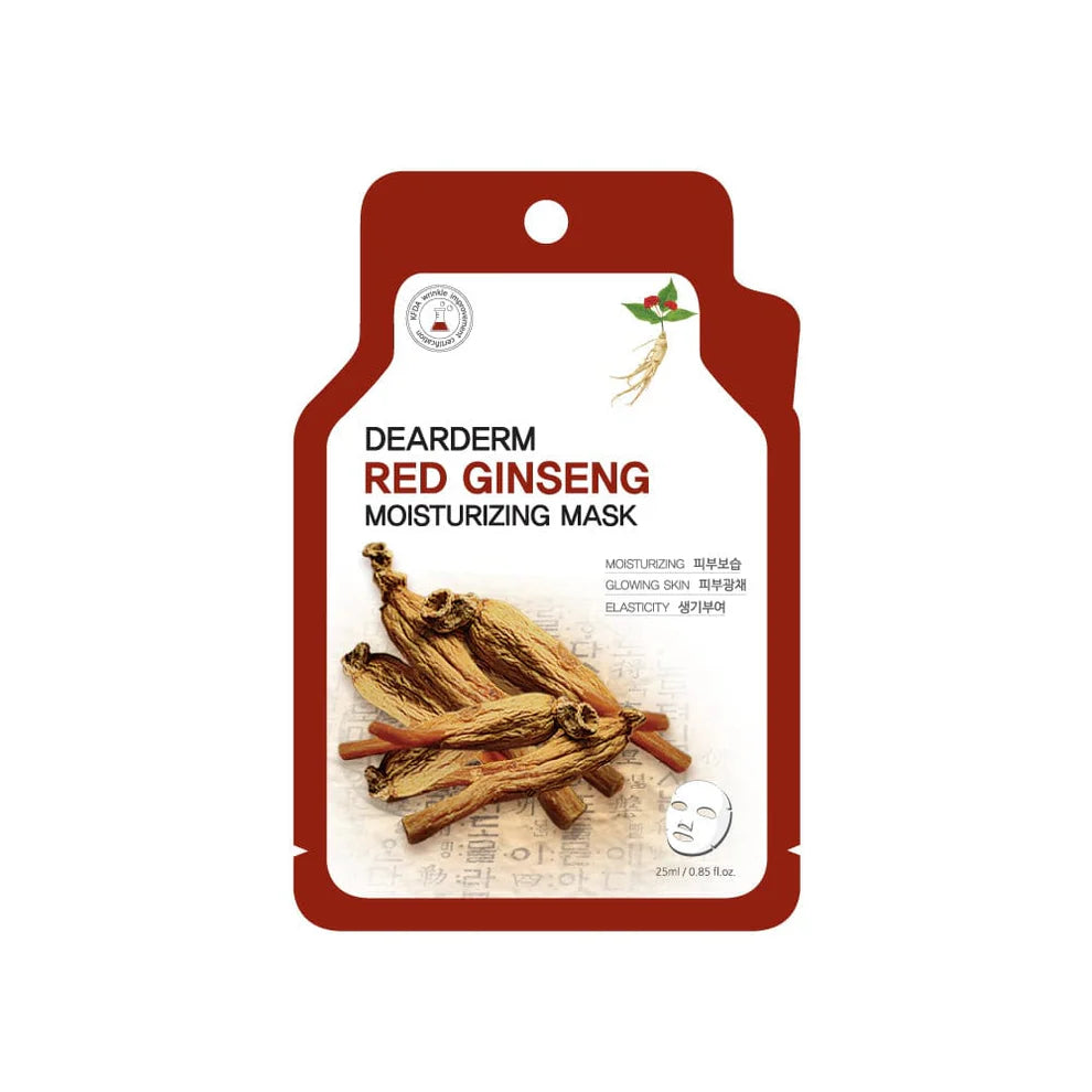 DEARDERM White Sheet Face Masks - Red Ginseng