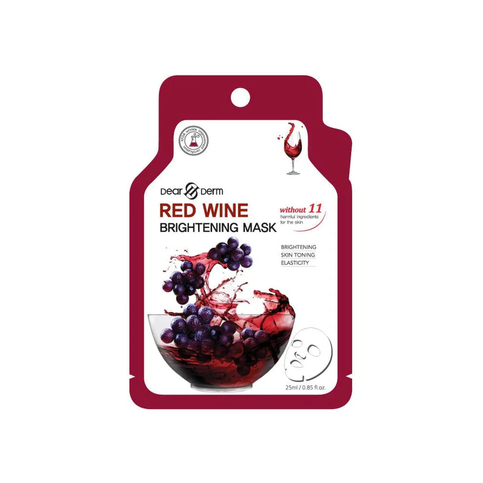 DEARDERM White Sheet Face Masks - Red Wine