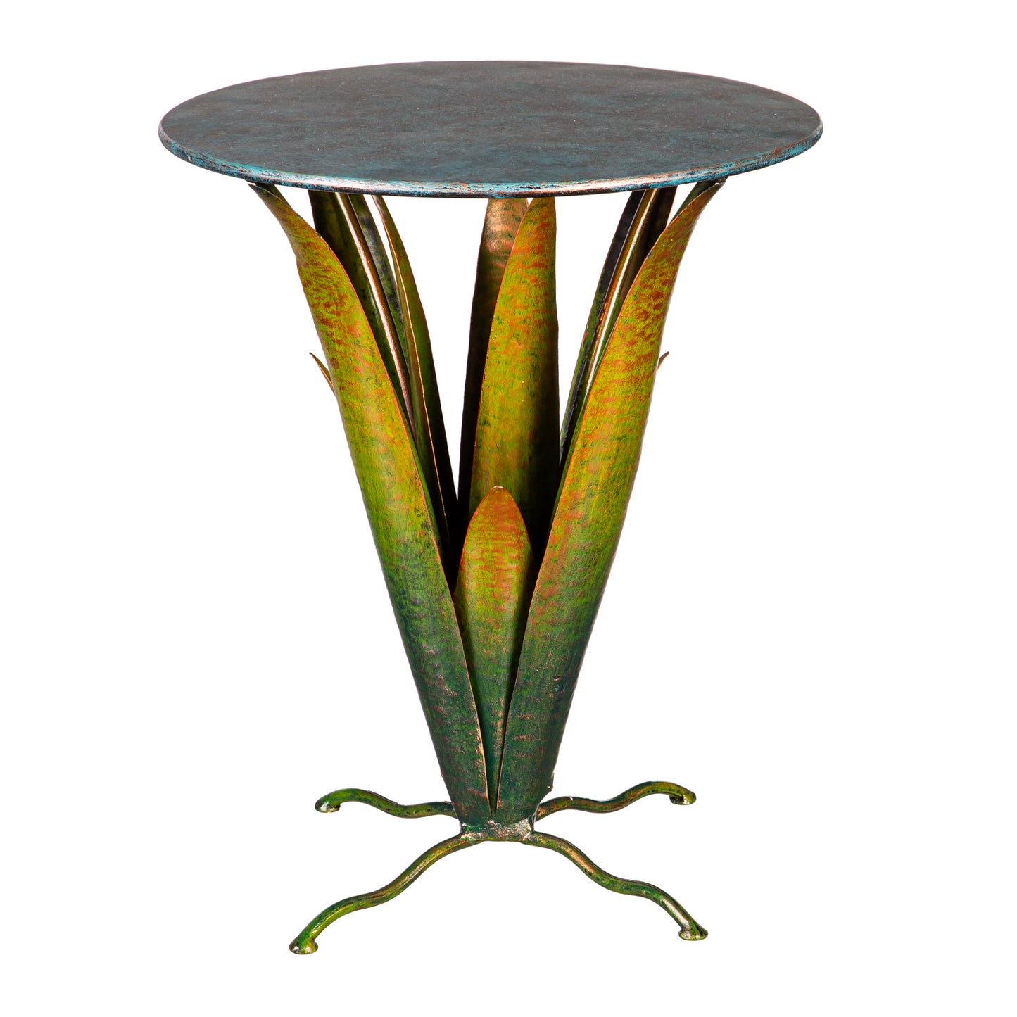 Handmade Metal Bromelia Flower Side Table