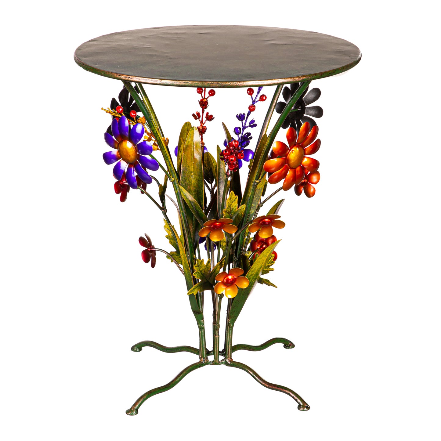 Handmade Metal Daisies Side Table