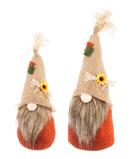 Red & Tan LED Plush Gnomes - Set of Two