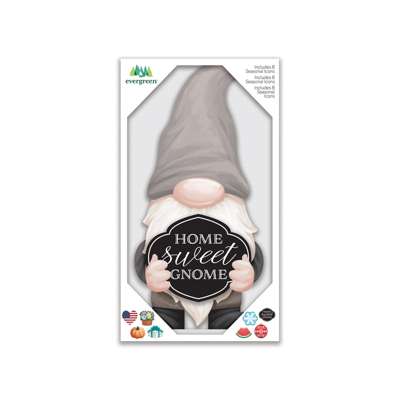 Wood Gnome Table Decor with 8 Interchangeable Icons