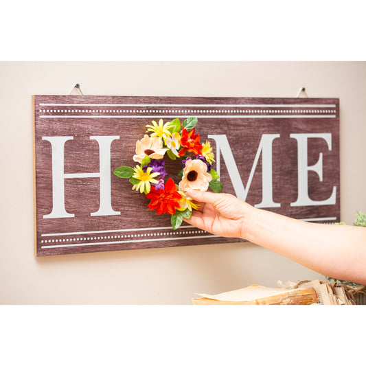 Home Seasonal Wreath Interchangeable Wall Sign