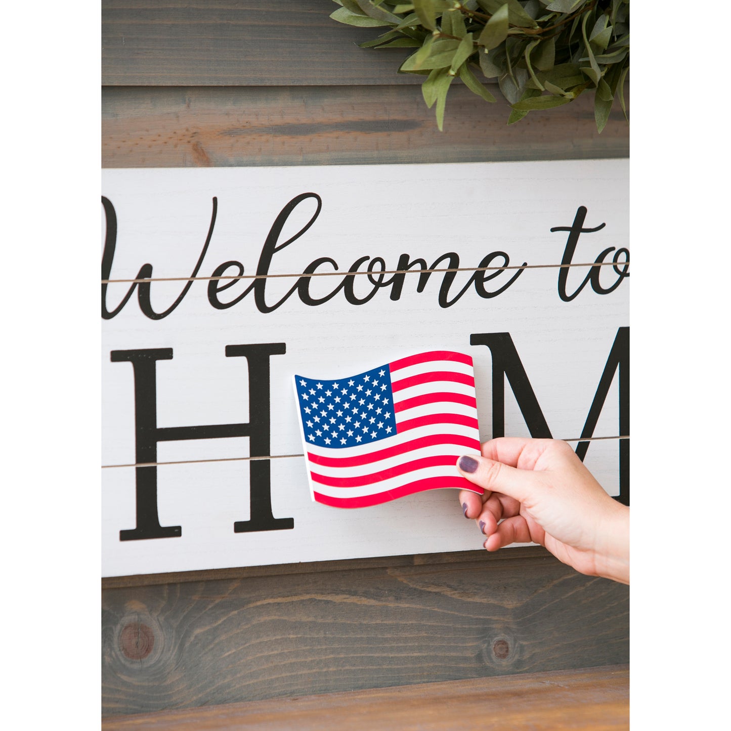 Interchangeable Wood Sign, "Welcome To Our Home"