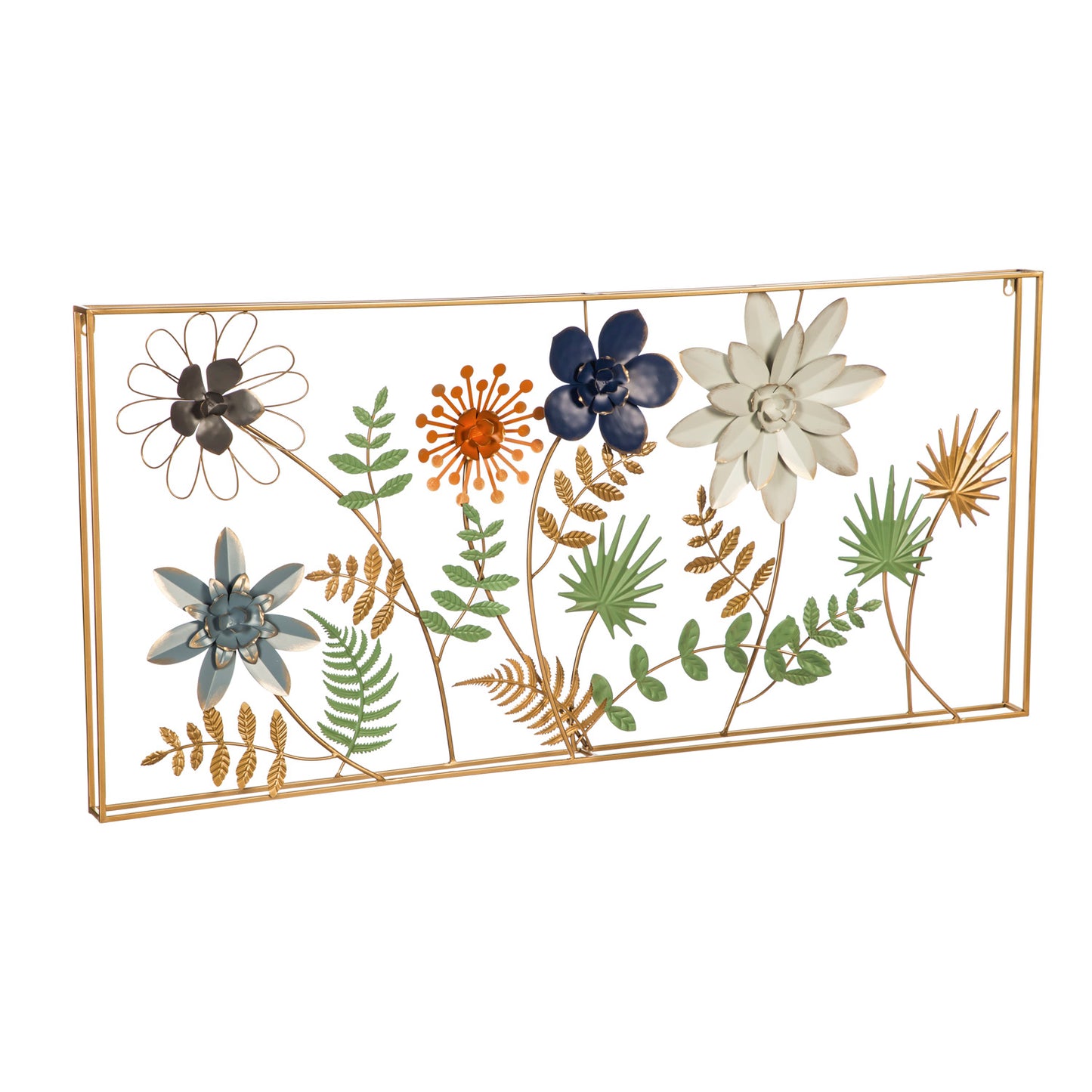 Framed Metal Flower Wall Décor