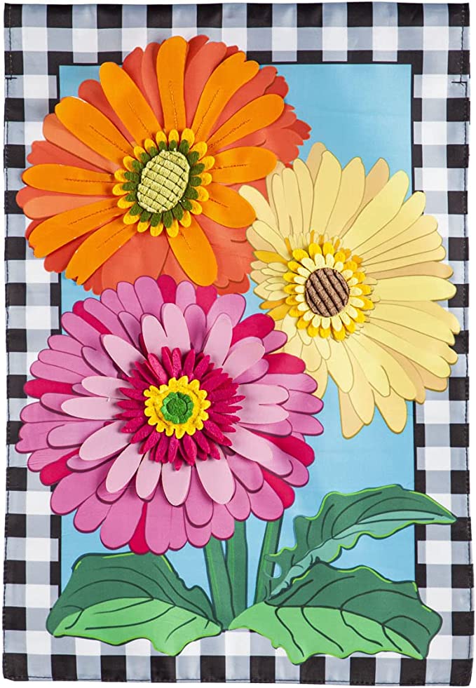 Gerbera Daisy Trio Garden Flag