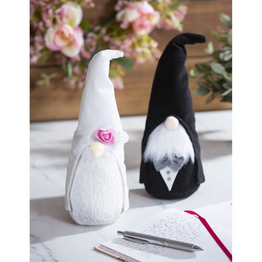 Plush Wedding Gnome Table Décor Set Bride/Gro