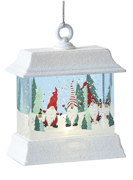 LED Light Up Gnome Mini Shimmer Lantern Ornament