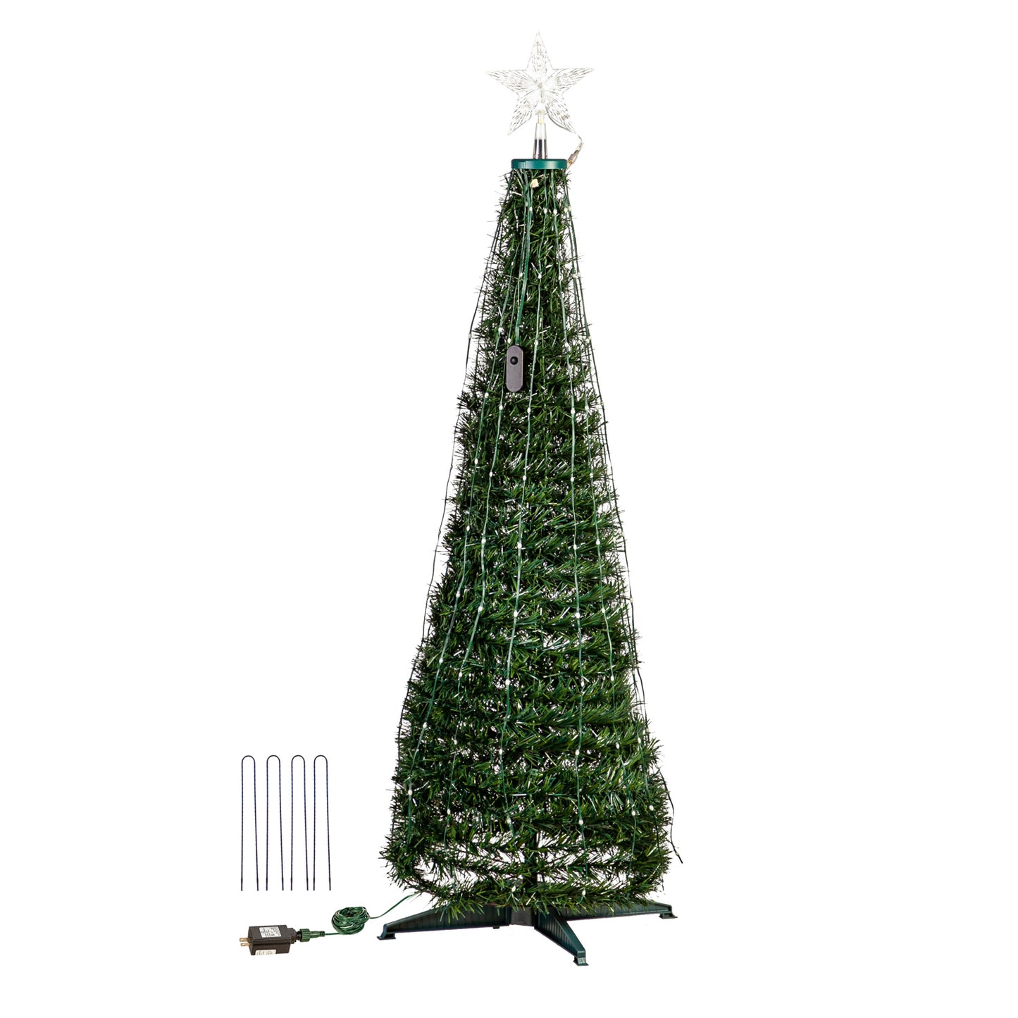 Indoor/Outdoor Foldable Smart Christmas tree with RGB Lights 71"